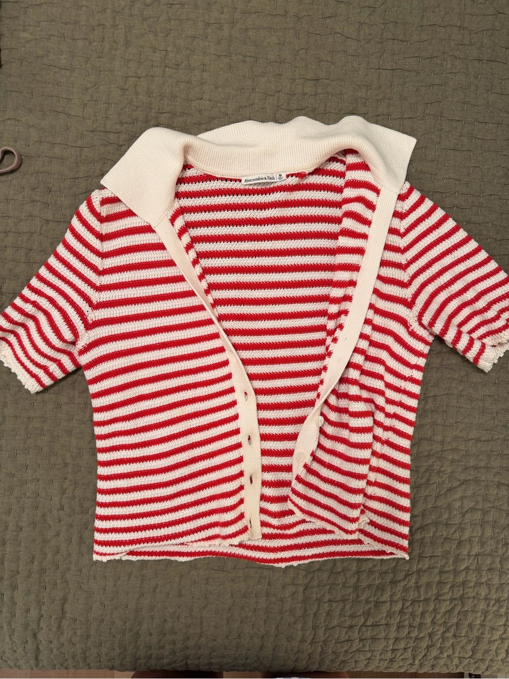 Red & White striped knit top